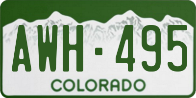 CO license plate AWH495
