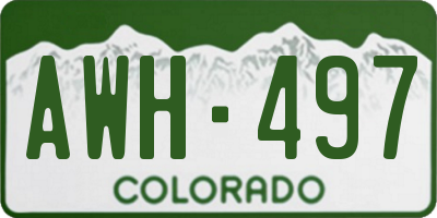 CO license plate AWH497