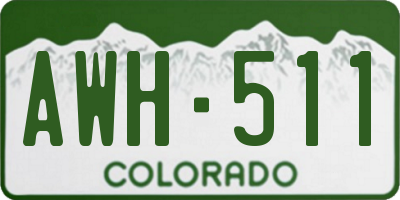 CO license plate AWH511