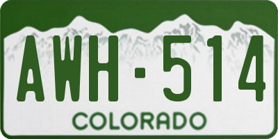 CO license plate AWH514