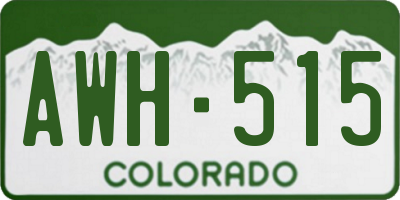 CO license plate AWH515