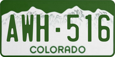 CO license plate AWH516