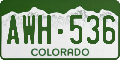 CO license plate AWH536