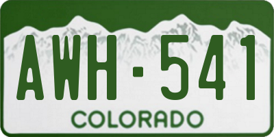 CO license plate AWH541
