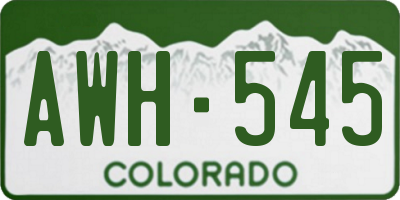 CO license plate AWH545