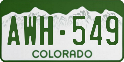 CO license plate AWH549