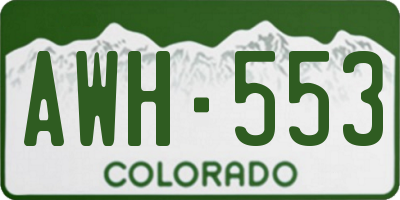 CO license plate AWH553