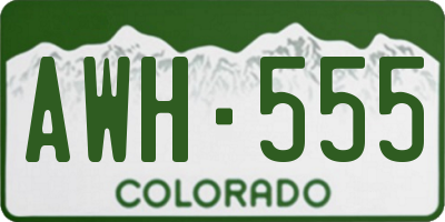 CO license plate AWH555