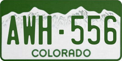 CO license plate AWH556