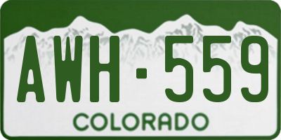 CO license plate AWH559