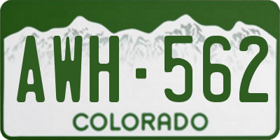CO license plate AWH562