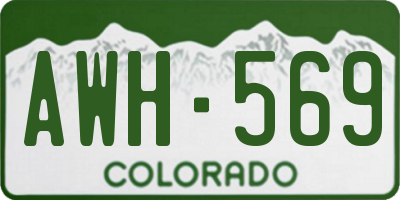 CO license plate AWH569