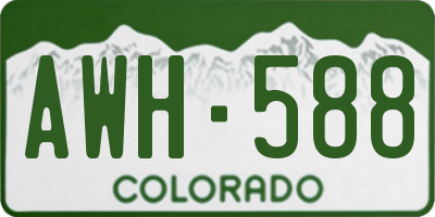 CO license plate AWH588
