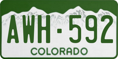 CO license plate AWH592