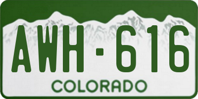 CO license plate AWH616