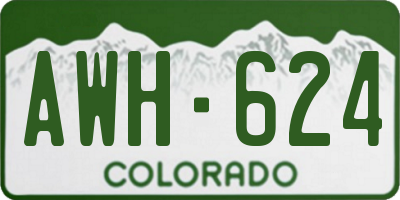 CO license plate AWH624