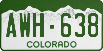 CO license plate AWH638