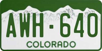 CO license plate AWH640