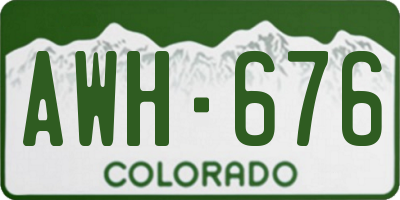 CO license plate AWH676