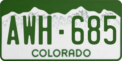 CO license plate AWH685