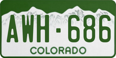 CO license plate AWH686