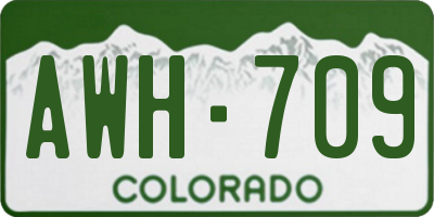 CO license plate AWH709