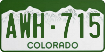 CO license plate AWH715