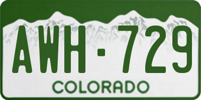 CO license plate AWH729