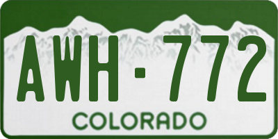 CO license plate AWH772