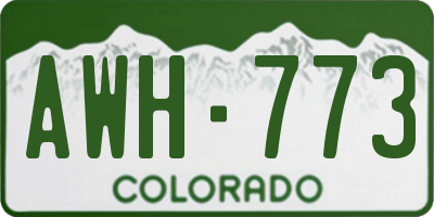 CO license plate AWH773