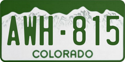 CO license plate AWH815