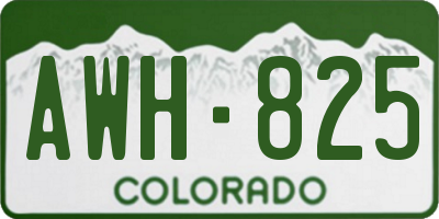 CO license plate AWH825