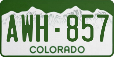 CO license plate AWH857