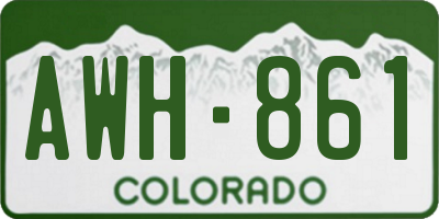 CO license plate AWH861