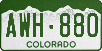 CO license plate AWH880
