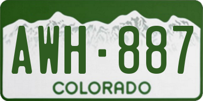 CO license plate AWH887