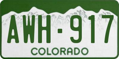 CO license plate AWH917