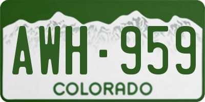 CO license plate AWH959