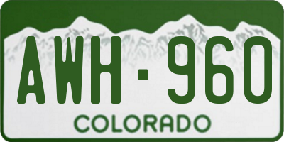 CO license plate AWH960