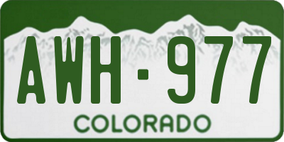 CO license plate AWH977