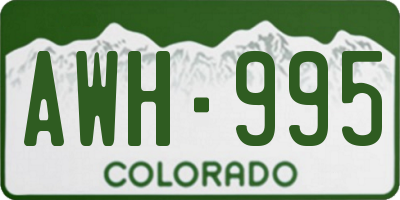 CO license plate AWH995
