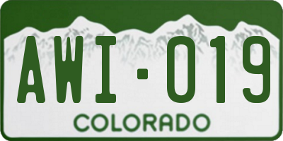 CO license plate AWI019