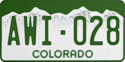 CO license plate AWI028