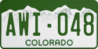 CO license plate AWI048