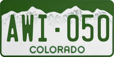 CO license plate AWI050