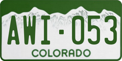 CO license plate AWI053