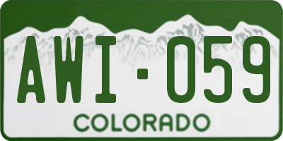 CO license plate AWI059