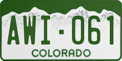 CO license plate AWI061