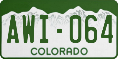 CO license plate AWI064