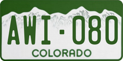 CO license plate AWI080